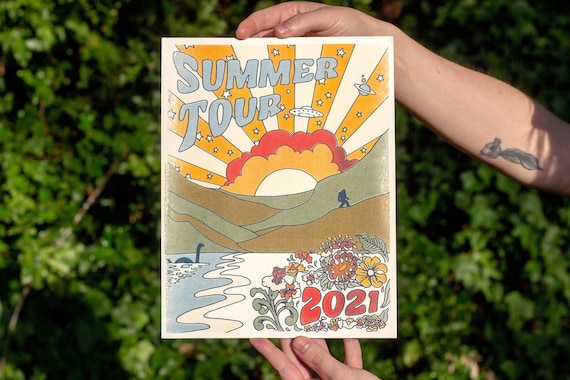 SUMMER TOUR 2021 PRINT, Phish Summer Tour 2021, Phish print, phish art, phan art, phish poster, phish chicks, phish gift, summer tour, 2021