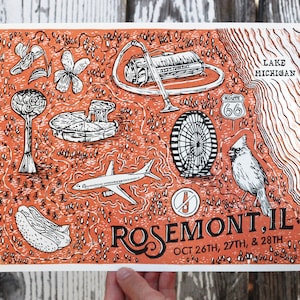 ROSEMONT PHISH Druck, Phishing-Plakat, Phishing-Druck, Phishing-Kunst, Illinois, Chicago, Phan Kunst