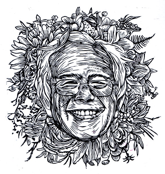 BERNIE SANDERS PRINT, Bernie Sanders Linocut, Feel the Bern, Bernie 2020