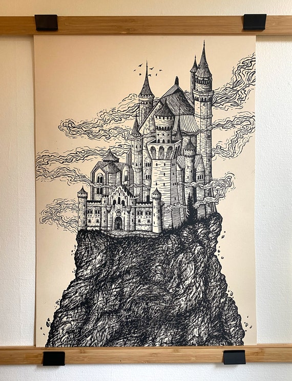 SilkScreenPrint Leather Art BAD CASTLE