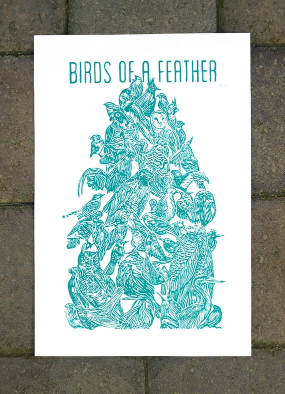 BIRDS OF A FEATHER Print, Linocut Print, Phish Print, Phish Art, Linocut Print, Linocut Art, Phish