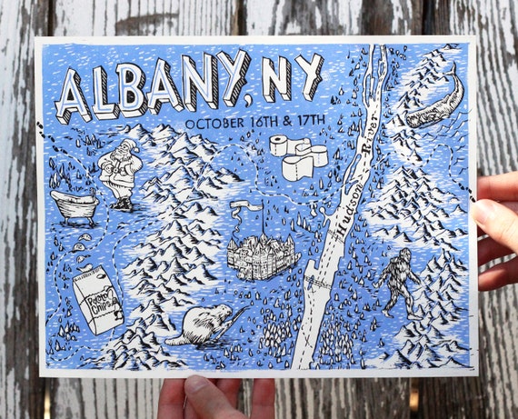 ALBANY PHISH PRINT, Phish poster, Phish print, Phish Art, New York, Phan Art