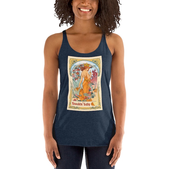 SNEAKIN SALLY TANK, Sneaking Sally tank top, Phish Tank, Phish shirt, Phan art, Alphonse Mucha, Women's Racerback Tank