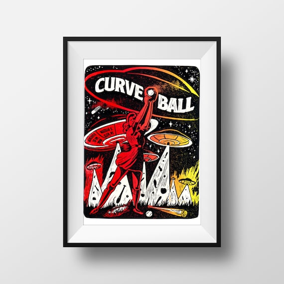 CURVEBALL PRINT, Phish Print, Phish Art, Curveball Phish, Phish Artwork, Phish Poster, Curveball, Art Print, Linocut Print