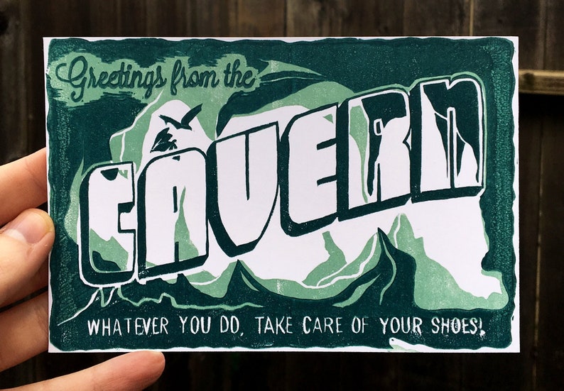 Phish postcard Linocut card Phan Art Cavern Phish Print Cavern Postcard CAVERN PHISH POSTCARD Phish Print Phish Art