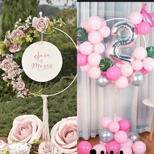 Circle Balloon Flower Column Wreath Ring Stand Holder