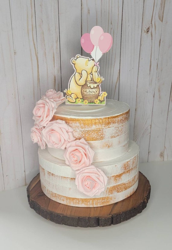 Custom Winnie the Pooh and Piglet Name 225-969 Cake Topper