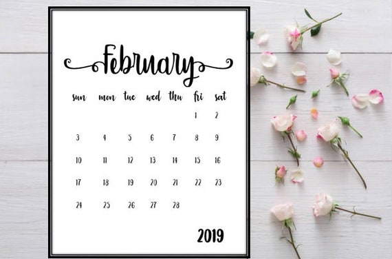 Pregnancy Announcement Calendar February 2019 Calendar Baby Etsy