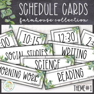 Farmhouse Schedule Cards Bundle 1 | Classroom Decor | Modern Farmhouse | Shiplap | Visual Schedule | Homeschool | Pocket Chart | Printables