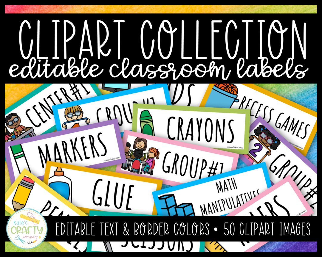 Classroom Labels Editable Labels Clipart Collection classroom Decor ...
