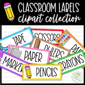 Etiketten fürs Klassenzimmer | Clipart | Bearbeitbar | Bunte Bordüren | Visuell | Klassenzimmer Dekor | Klassenzimmer-Planung | Ausdrucke