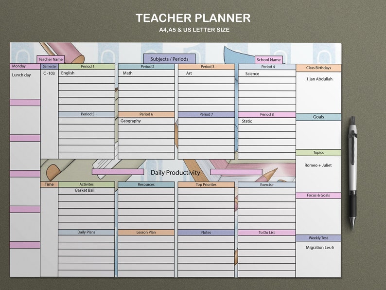 Teacher Planner for Notability Perfect for Early Years Etsy