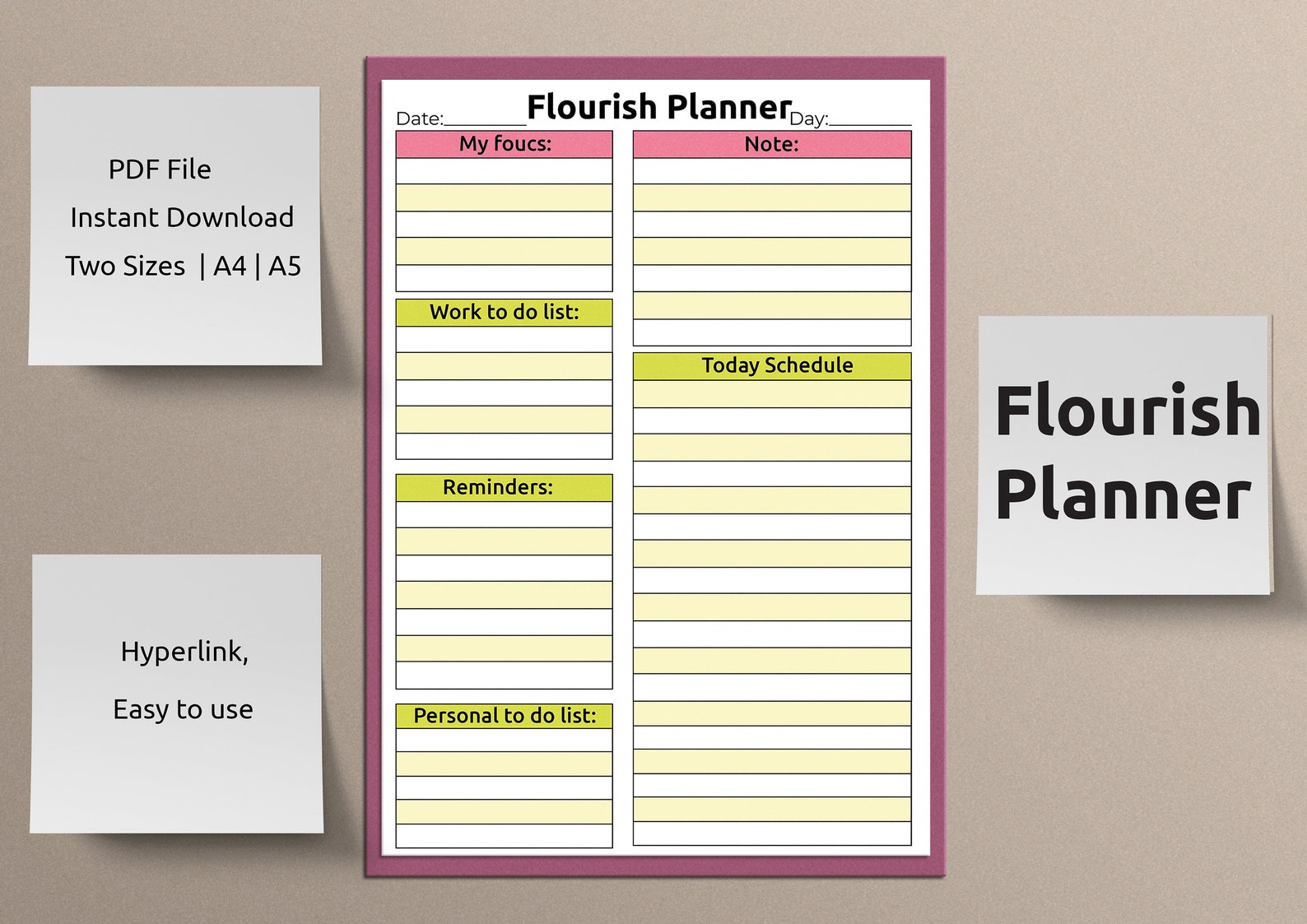 Flourish Planner Adhd Digital Planner planner Kate Daily Productivity