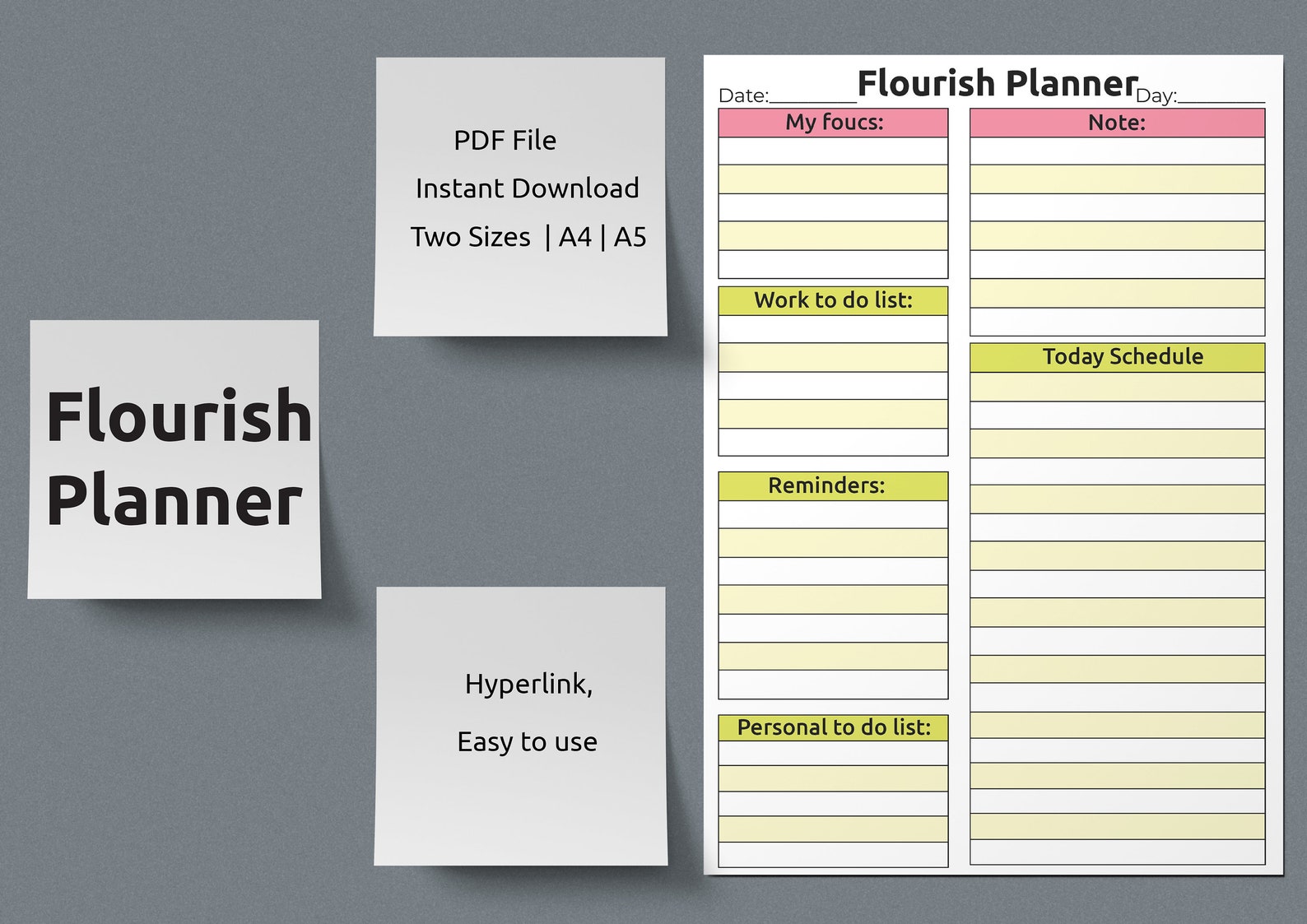 Flourish Planner Adhd Digital Planner planner Kate Daily Productivity ...