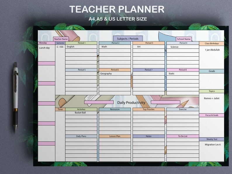 Teacher Planner for Notability Perfect for Early Years Etsy