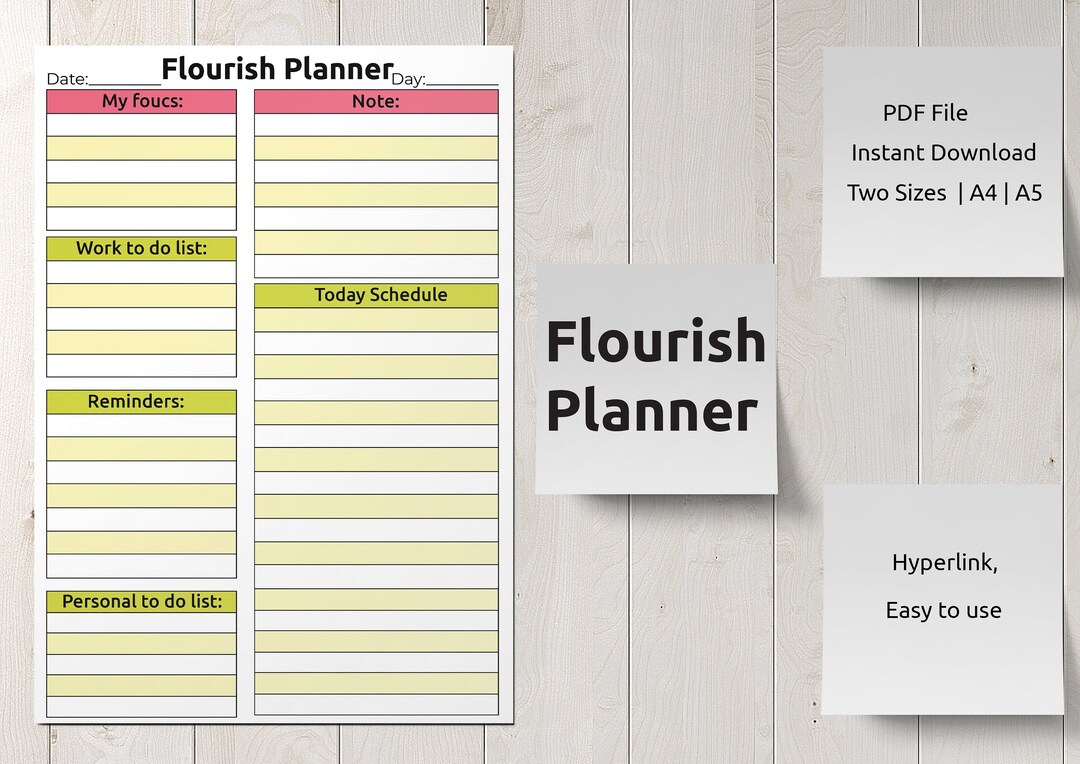 Flourish Planner Adhd Digital Planner planner Kate Daily Productivity