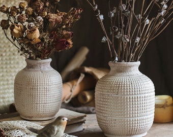 Flower Vase blue and white Pastel bottle vintage vase Home Decor Ceramic ornament vase Pottery Vase Ceramic Vase vase jar