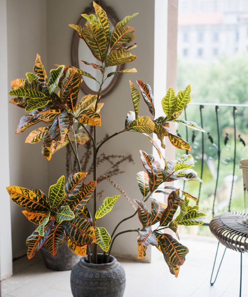Artificial Croton Tree Etsy