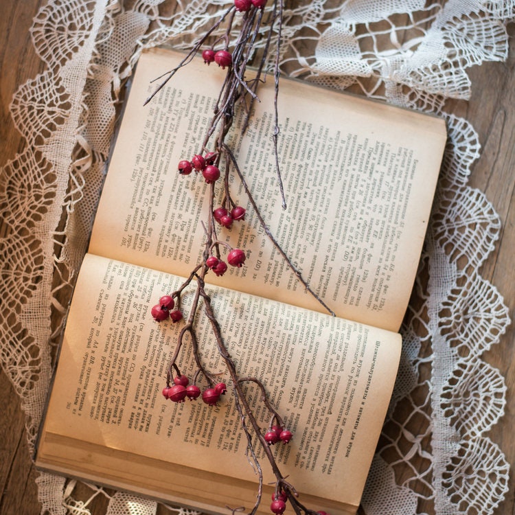 Rustic Artificial Berry Vines Green and Red 35 Tall Etsy