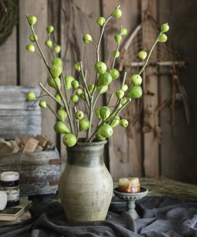 Artificial Fig Fruit Stem 30 Tall
