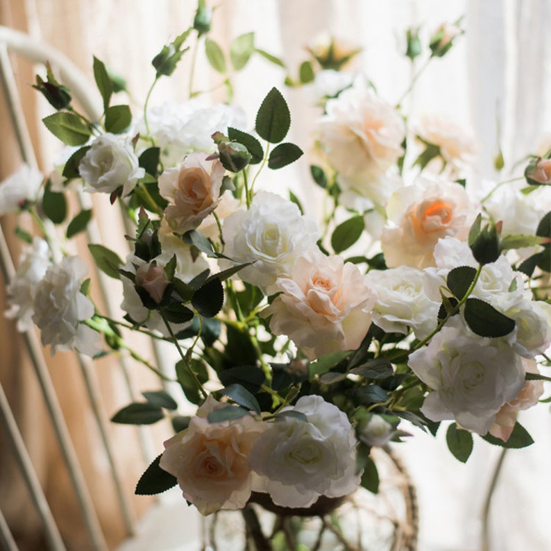 Real Touch Blooming Rose Stem 25 Tall