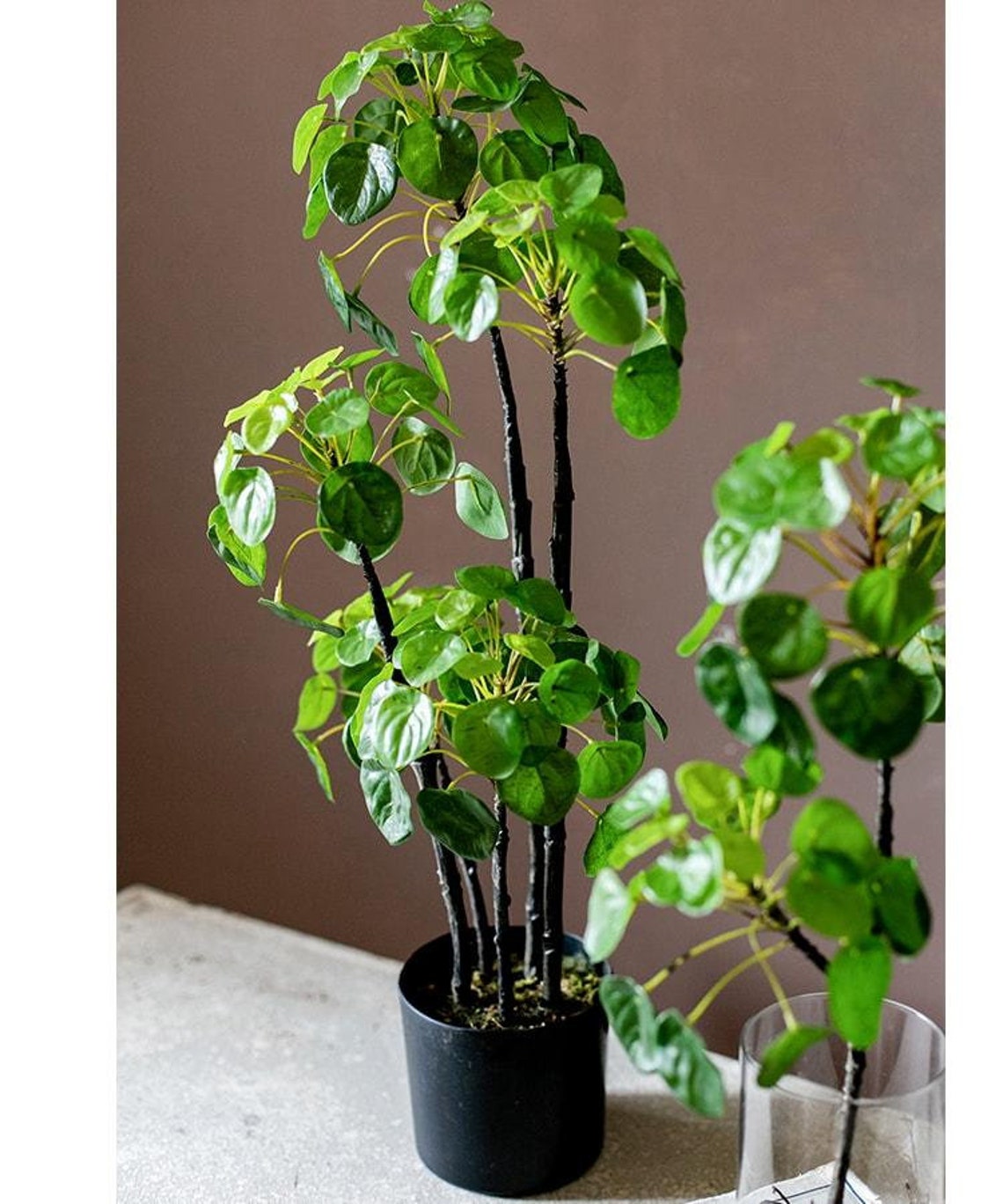 Artificial Potted Pilea Plant 26 Tall Etsy