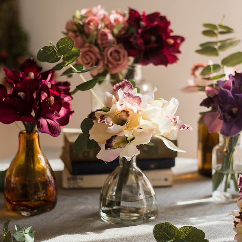 Rustic Silk Small Cymbidium Orchid Bouquet in Various Color