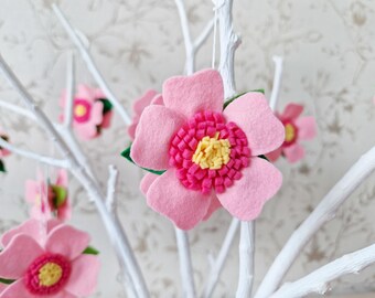 Felt Cherry Blossom Ornament: Handmade Spring Tree Decor