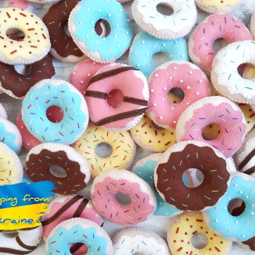 Felt Donut Felt Food Pretend Play Food Play Kitchen Etsy