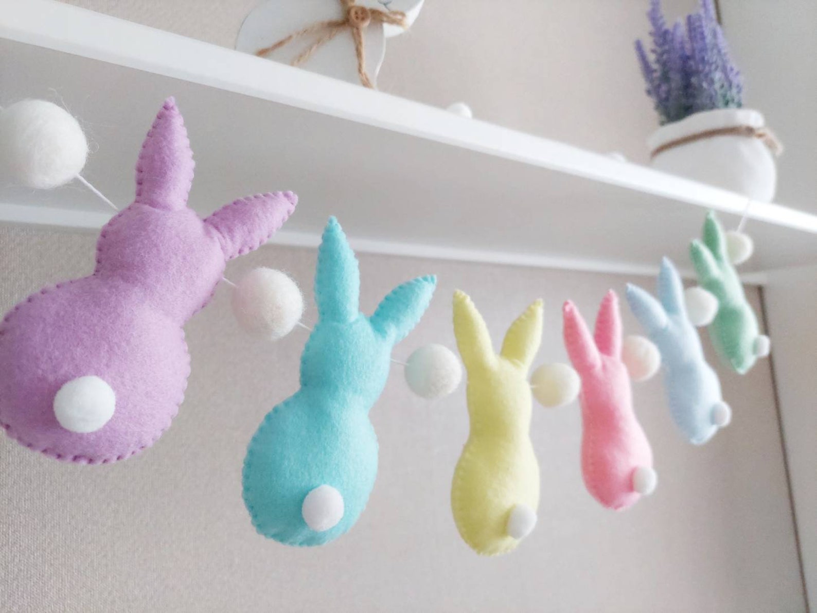 Pastel Easter Garland Easter Bunny Garland Easter Bunny Etsy