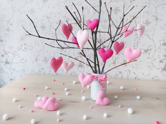 Valentine Ornaments Valentines Day Decor Set of 12 Heart ornaments Heart Decorations Valentines gift Valentine tree ornaments