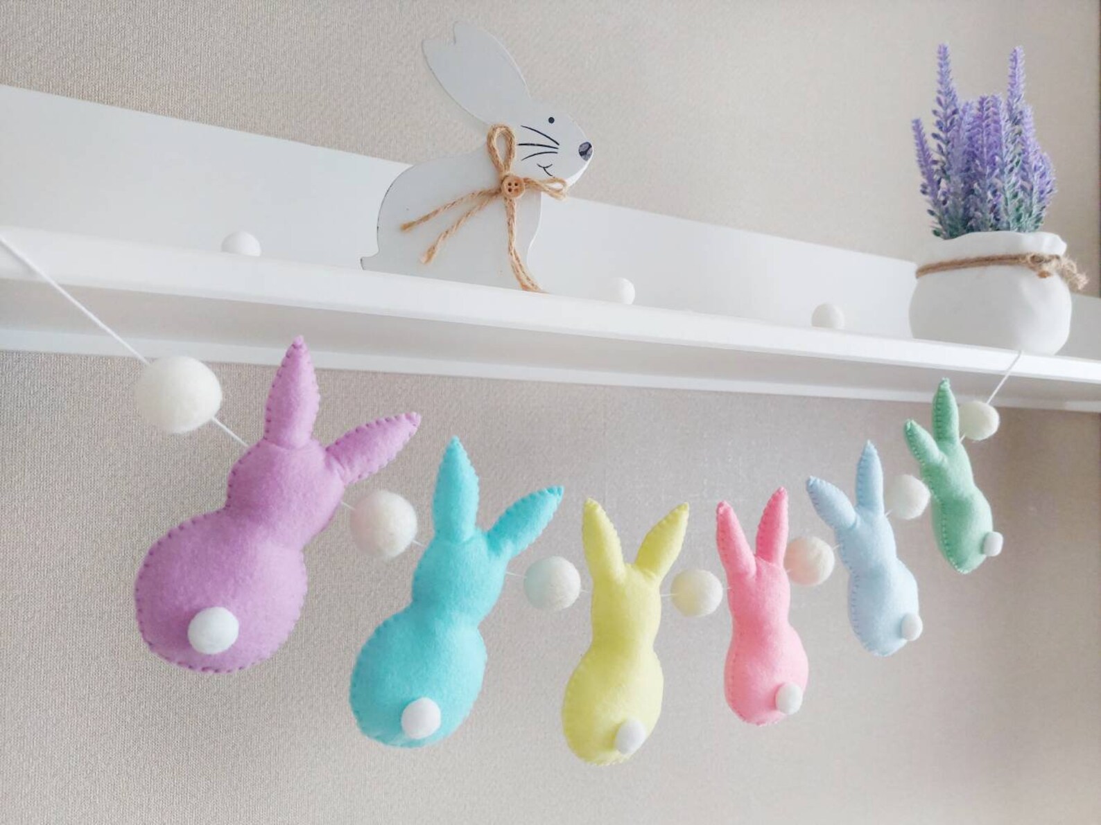 Pastel Easter Garland Easter Bunny Garland Easter Bunny Etsy
