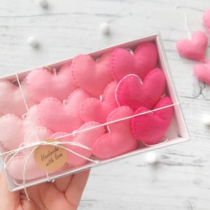 Valentines gift, Valentine tree ornaments, Valentines Day Decor, Set of 12 Heart ornaments, Heart Decorations, Valentines Decoration