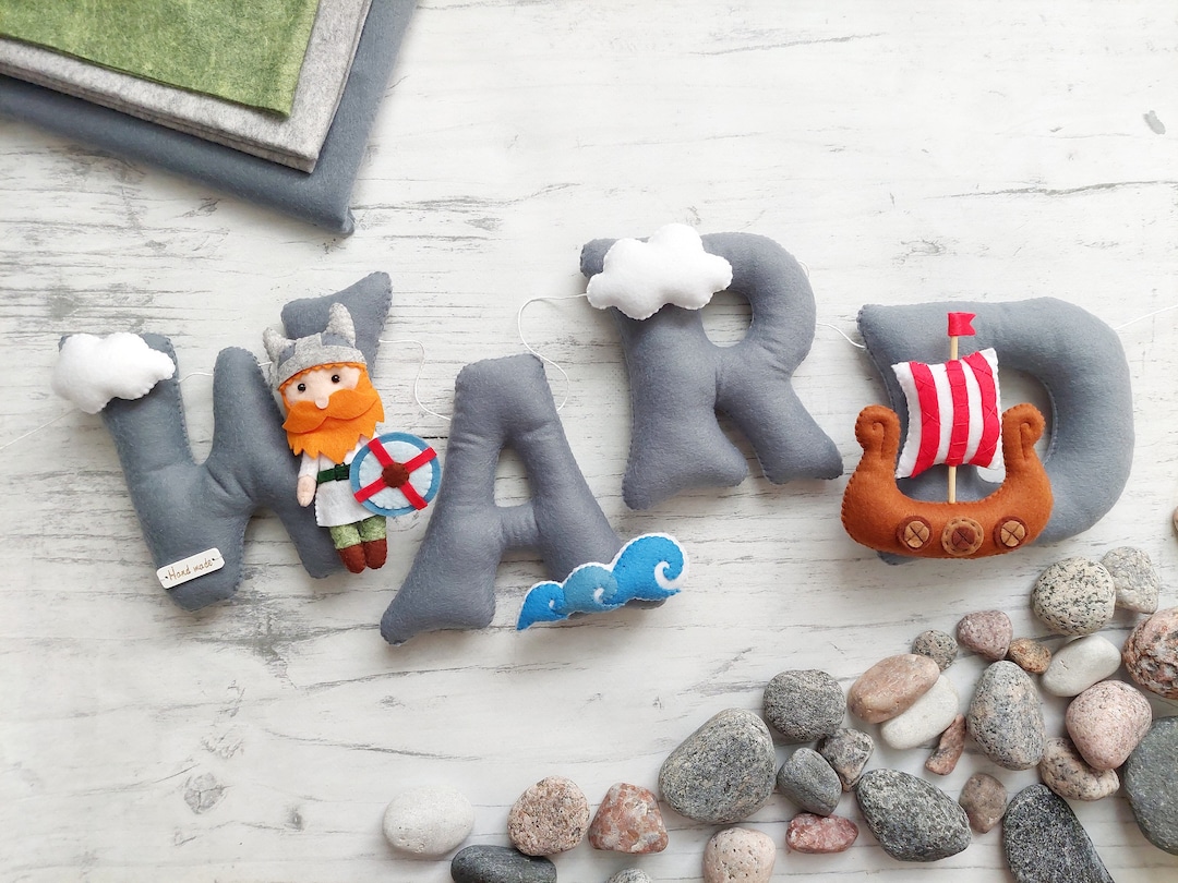 Nursery Viking Decor Felt Name Garland Viking Garland Etsy