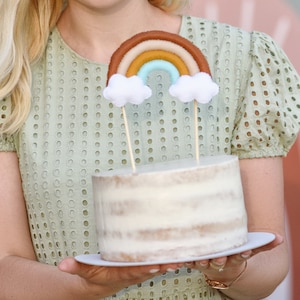 Rainbow Cake topper - Custom colors - Boho rainbow decor - Baby Shower Topper - Boho party decorations