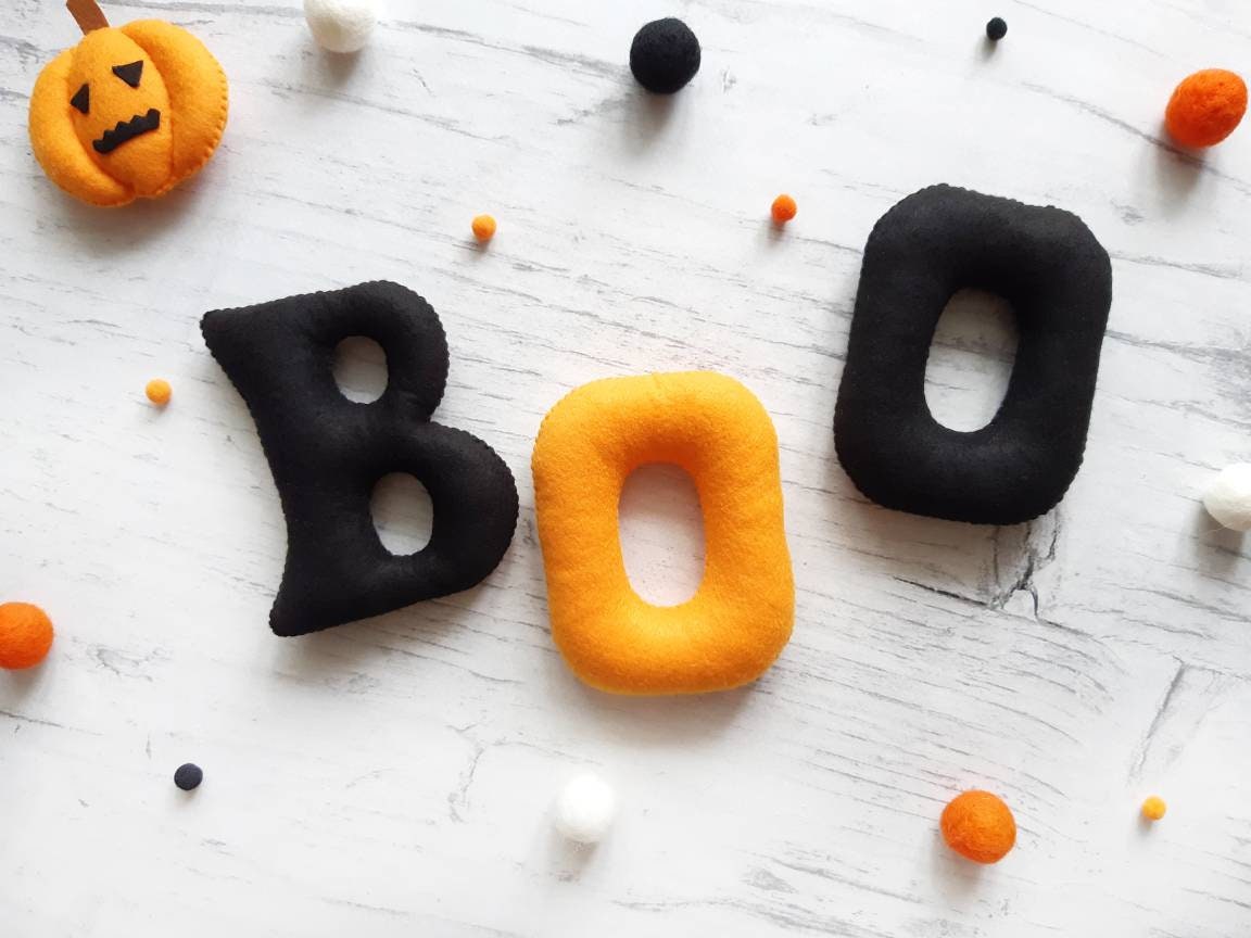 Spooky Decor Halloween Decorations BOO & Pumpkin Felt Etsy UK