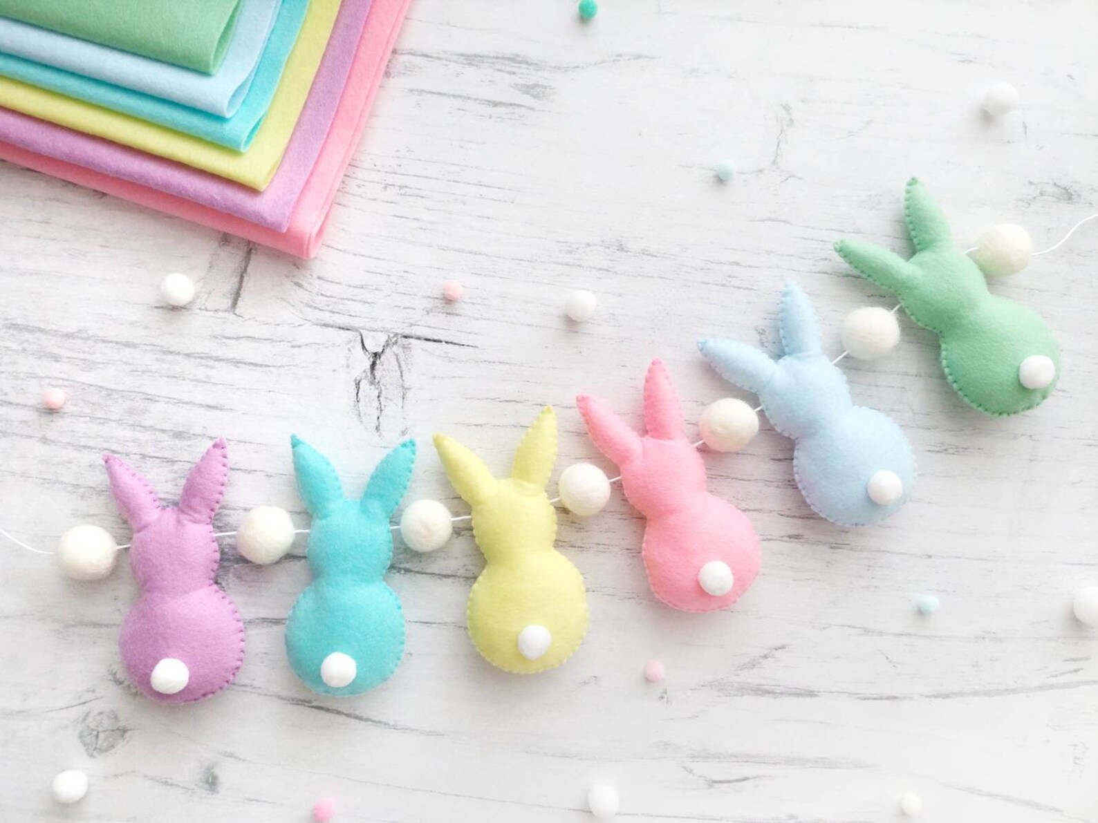 Pastel Easter Garland Easter Bunny Garland Easter Bunny Etsy