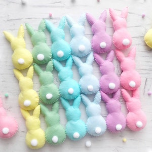 Easter bunny ornaments, Pastel easter decor, Set of 6 bunnies, Easter bunny decor, Easter tree decoration, Spring decor, Easter centerpiece