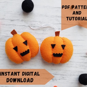 Halloween pumpkin patterns, Sewing tutorial, DIY felt patterns, Halloween felt ornament, Felt ornaments pattern, Halloween decor DIY
