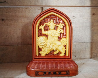 Wooden Carved Dorje Shugden Sculpture/Tsa-Tsa