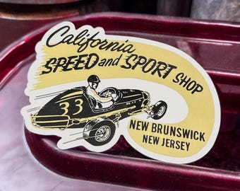 Retro Hot Rod Sticker, Vintage Racing Decal, Classic Speed Shop Logo, Muscle Car Vinyl Sticker, Drag Racing Garage Decor, Auto Enthusiast