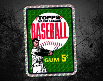 Chicle Topps de las Grandes Ligas de Béisbol de 5 centavos: pegatina prismática – Arte vintage de béisbol para intercambiar