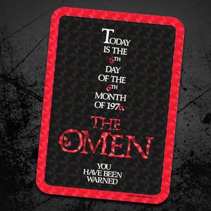 The Omen Holographic Prism Sticker, Retro Horror Decal, New Old Stock Vintage Movie Collectible, Spooky Pop Culture 80s Aesthetic