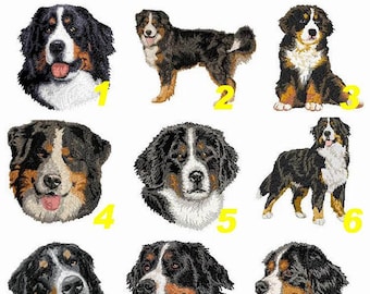 Bernese Mountain Dog Breed Iron-on or Sew-on Embroidered Patch Badge, Mom Gift Machine Embroidery, by Team Numérik