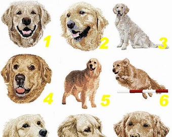 Golden Retriever, embroidered badge, canine embroidery, dog breed, machine embroidery, embroidered iron-on patch, to sew, K9, by team numérik