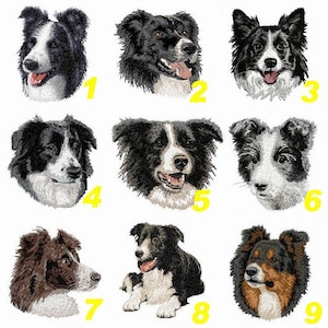 Border collie, embroidered badge, embroidered patch, machine embroidery, iron-on, sew-on, border mom, herding dog, by team numérik