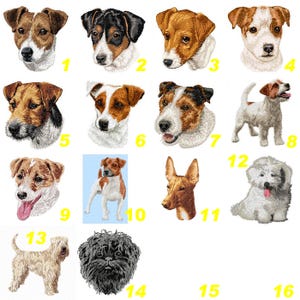 Jack Russell Terrier, Affenpinscher, Pharaoh Hound, Coton de Tulear patch, embroidered iron-on or sew-on patch, by Team Numérik