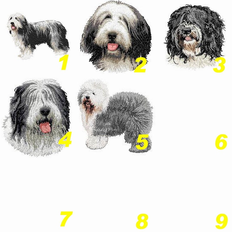 bearded collie,Schapendoes,Bobtail,bearded collie,patch patch embroidered thermocollant,sewing,embroidery machine,K9,By Team Numerik