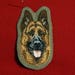 Shield patch embroidered iron or sew German Shepherd Dog breed, size S machine embroidery