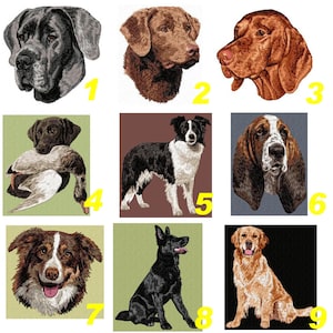 Peut inclure: Un collage de neuf races de chiens différentes, chacune avec une expression et une pose uniques. Les chiens sont représentés dans une variété de couleurs et de motifs, y compris le noir, le brun, le blanc et l'or. Les images sont disposées en grille, chaque image étant numérotée de 1 à 9.